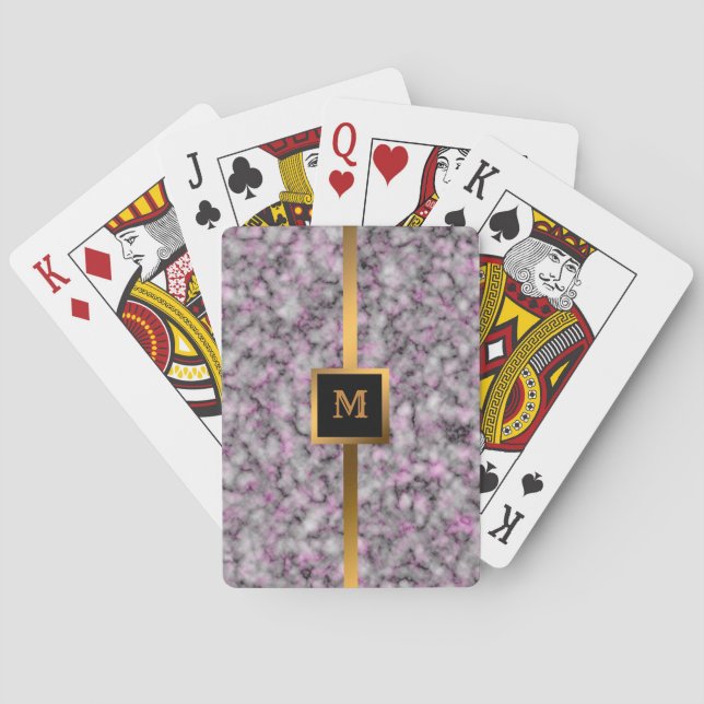 Luxury Elegant Modern Black Guld Marble Casinokort (Baksidan)