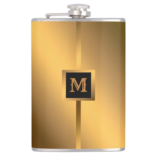 Luxury Elegant Modern Black Guld Marble Fickplunta (Framsidan)