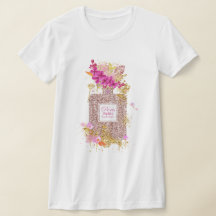 Luxury Elegant Rosa Glitter Parfym T-Shirt