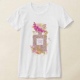 Luxury Elegant Rosa Glitter Parfym T-Shirt
