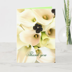 Luxury Elegant White Calla Bouquet Tack för kortet Kort