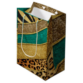 Luxury Emerald & Gold Safari Leopard Zebra Glitter