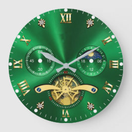 Luxury Emerald Green Gold Elegant Stor Klocka