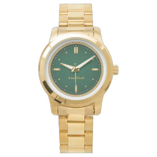 Luxury Emerald Green & Gold Wristwatch Armbandsur