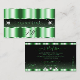 Luxury Emerald Grönt Black Gnistra Jewels Initiale Visitkort