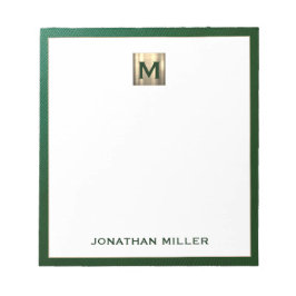 Luxury Emerald Guld Monogram Anteckningsblock