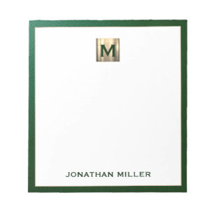 Luxury Emerald Guld Monogram Anteckningsblock