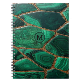 Luxury Emerald Malachite Green Marble Abstract Anteckningsbok