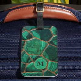 Luxury Emerald Malachite Green Marble Abstract Bagagebricka