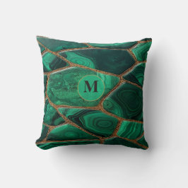 Luxury Emerald Malachite Green Marble Abstract Kudde