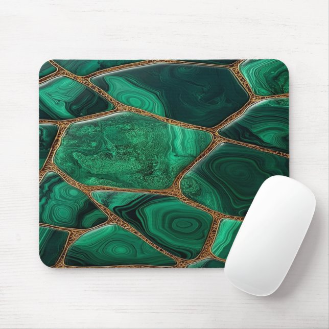 Luxury Emerald Malachite Green Marble Abstract Musmatta (Med mus)
