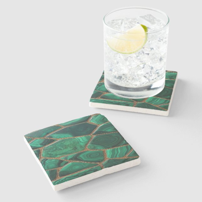 Luxury Emerald Malachite Green Marble Abstract Stenunderlägg (Sidan)