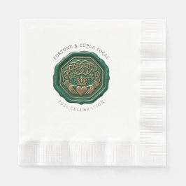 Luxury Emerald Wax Seal Napkin – Irish Claddagh Pappersservett