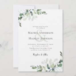 Luxury Eucalyptus Greenery Bröllop Inbjudningar