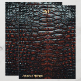 Luxury Executive Monogram Premium Leather Brevhuvud