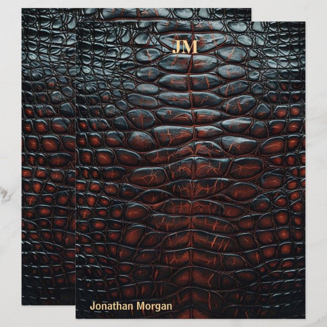 Luxury Executive Monogram Premium Leather  Brevhuvud (Fram/baksida)