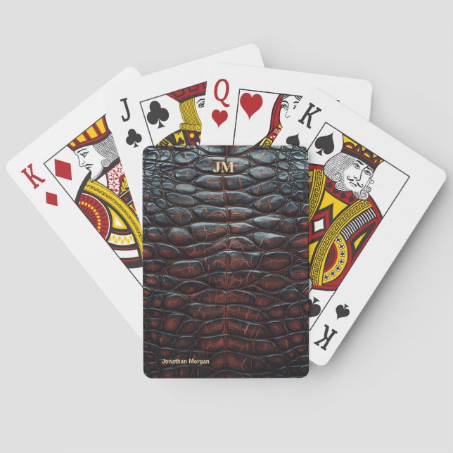 Luxury Executive Monogram Premium Leather  Casinokort (Baksidan)
