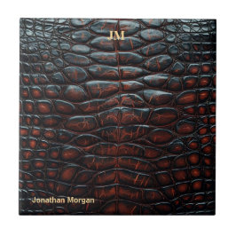 Luxury Executive Monogram Premium Leather Kakelplatta