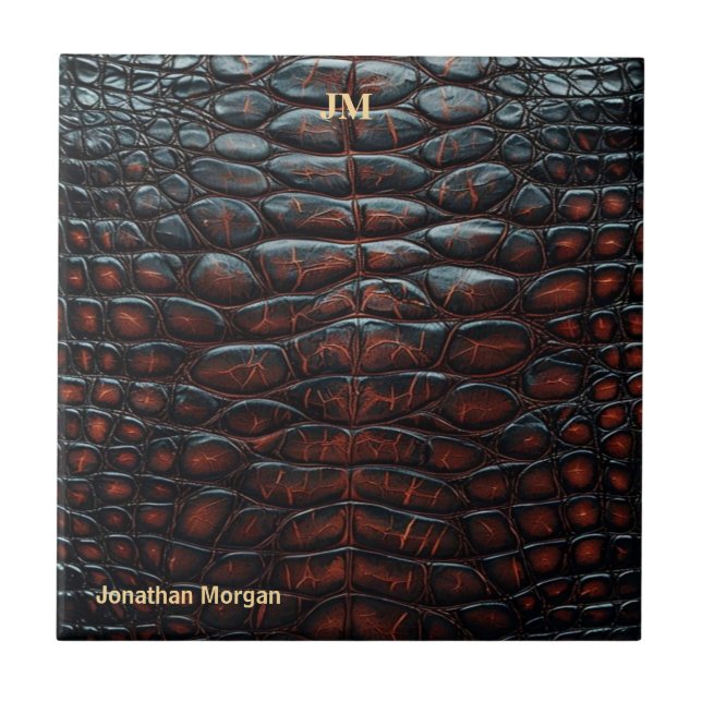 Luxury Executive Monogram Premium Leather  Kakelplatta (Framsidan)