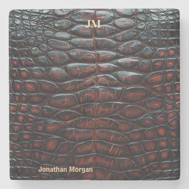 Luxury Executive Monogram Premium Leather  Stenunderlägg (Framsidan)