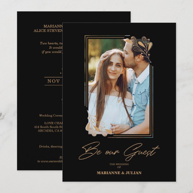 Luxury Fake Golden Branches Fancy Calligraphy (Fram/baksida)