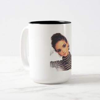 Luxury Fashion Doll Mug – Elegant IIustration Två-Tonad Mugg