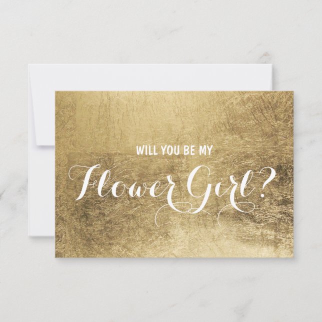 Luxury faux guld löv Kommer du att bli min blomma Inbjudningar (Framsida)