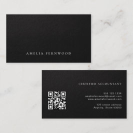 Luxury Faux Leather Certified Accountant QR Code Visitkort