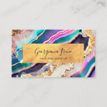 Luxury Faux Marble Agate Guld Colorful Rainbow