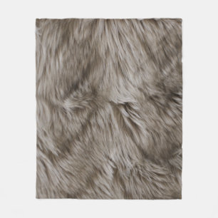Luxury Faux Päls Print Beige Tan Mink Animal Hair Fleecefilt