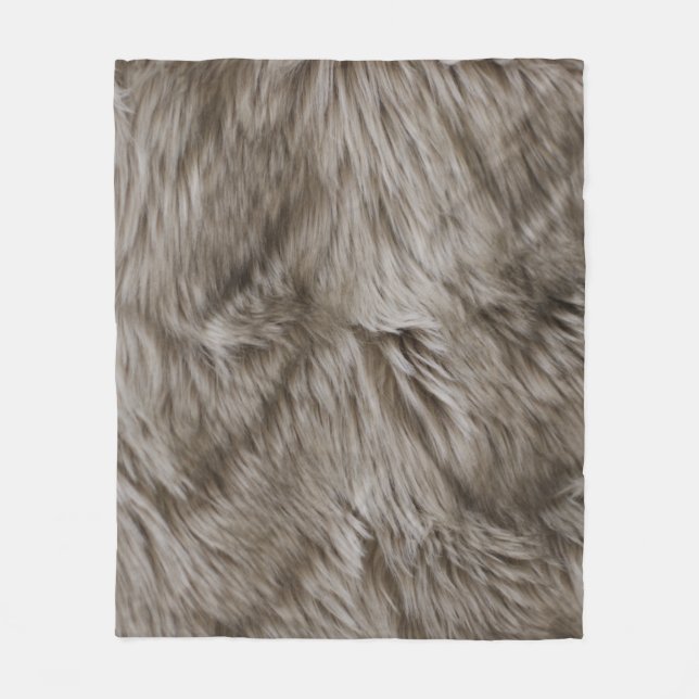 Luxury Faux Päls Print Beige Tan Mink Animal Hair  Fleecefilt (Framsidan)