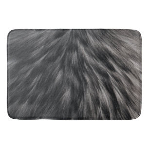 Luxury Faux Päls Print Black Grått Mink Animal H Badrumsmatta