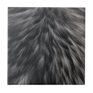 Luxury Faux Päls Print Black Grått Mink Animal H Kakelplatta