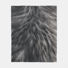 Luxury Faux Päls Print Black Grått Mink Animal Hai Fleecefilt