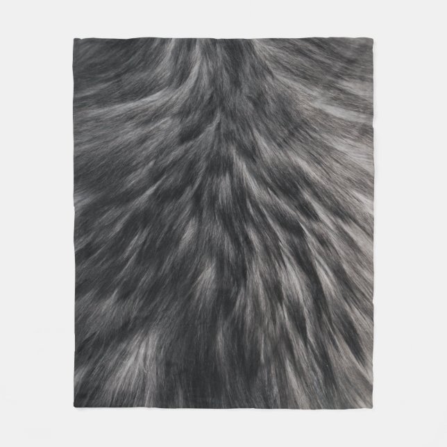 Luxury Faux Päls Print Black Grått Mink Animal Hai Fleecefilt (Framsidan)