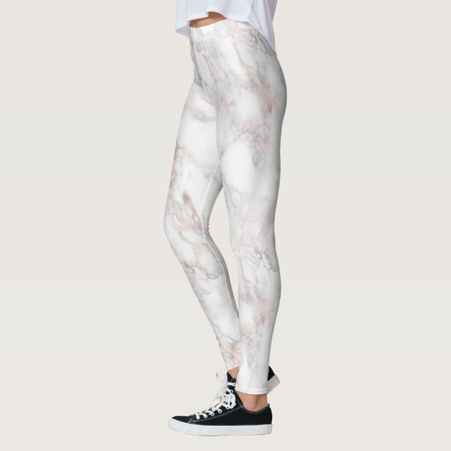 Luxury Faux Ro-Guld Marble Leggings (Vänster)