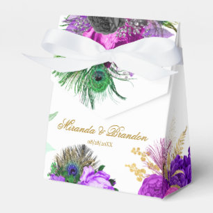 Luxury Fiesta Peacock Guld Bröllop Presentaskar
