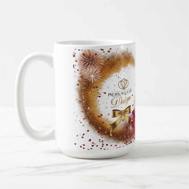 Luxury Fireworks of Love Romantic Classic Mug 15  Kaffemugg (Vänster)