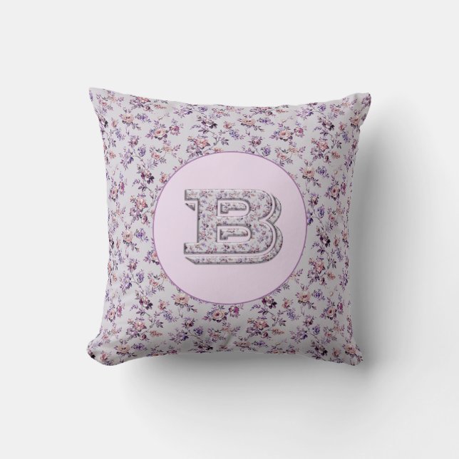 Luxury Flowers Monogram B Kudde (Framsida)