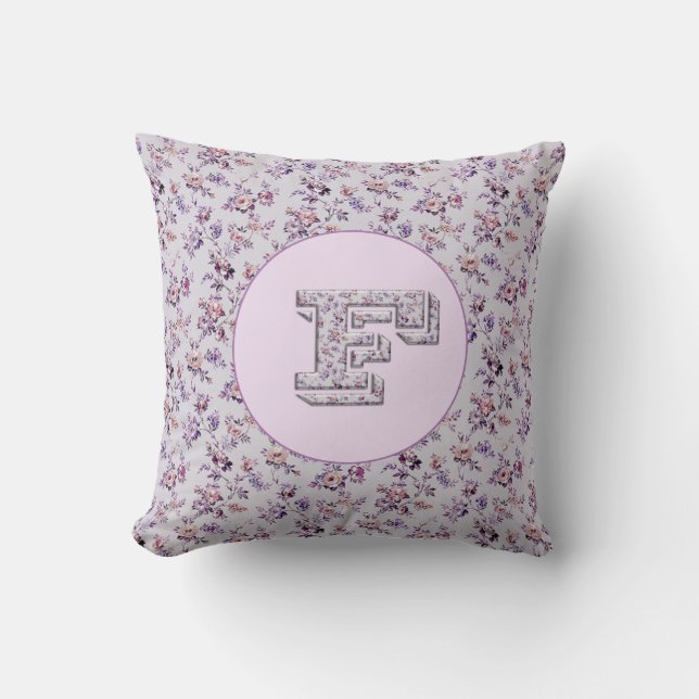 Luxury Flowers Monogram F Kudde (Framsida)