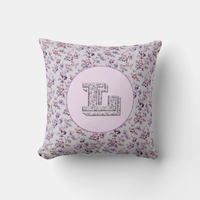 Luxury Flowers Monogram L Kudde (Framsida)