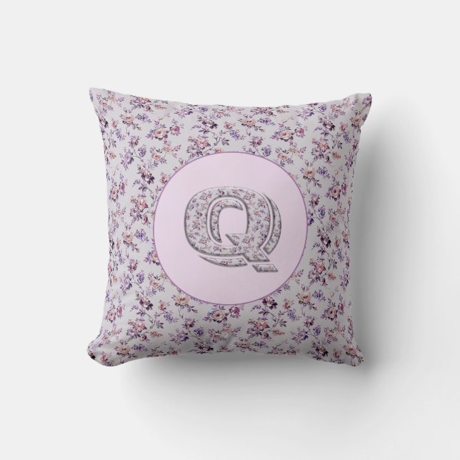 Luxury Flowers Monogram Q Kudde (Framsida)