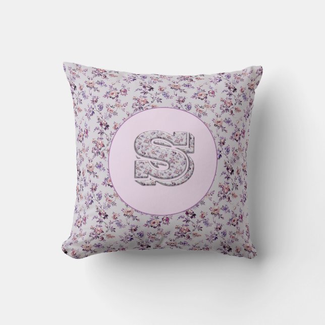 Luxury Flowers Monogram S Kudde (Framsida)