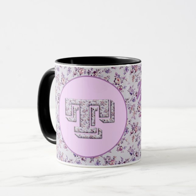 Luxury Flowers Monogram T Mugg (Framsida vänster)