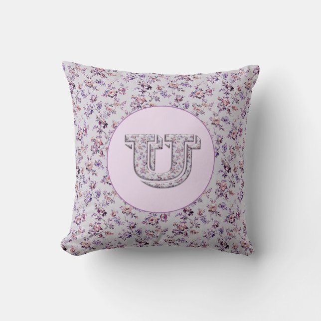Luxury Flowers Monogram U Kudde (Framsida)