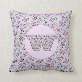 Luxury Flowers Monogram W Kudde