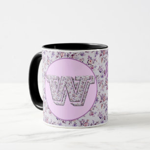 Luxury Flowers Monogram W Mugg