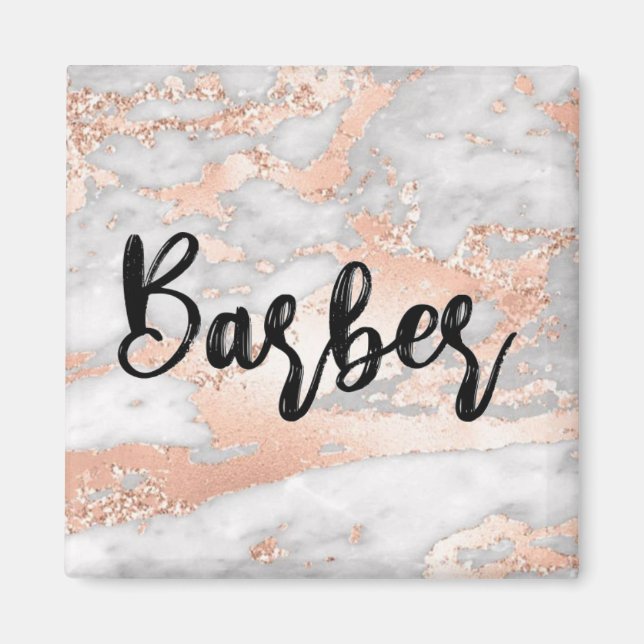 Luxury Fluid Art: Marble-Ink Fusion Barber Magnet (Framsidan)