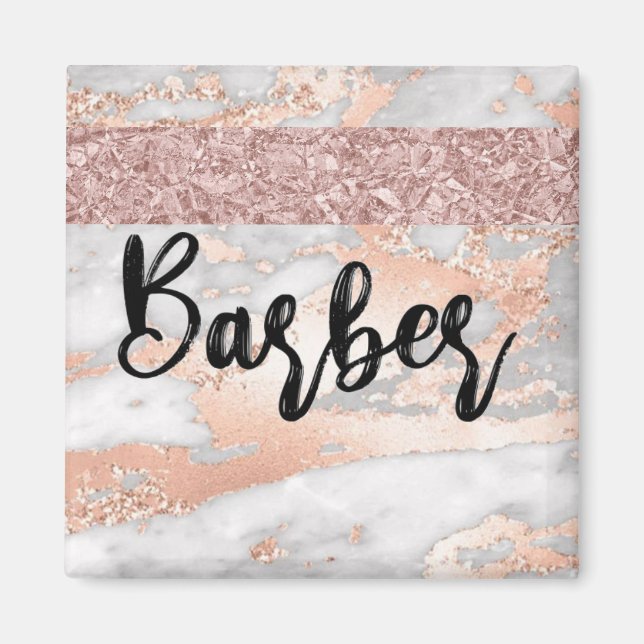 Luxury Fluid Art: Marble-Ink Fusion Barber Magnet (Framsidan)