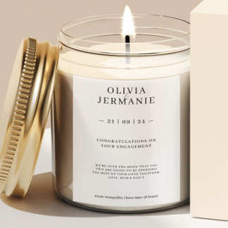 Luxury Förlovning Candle Sticker Gift för Par Mat Etikett